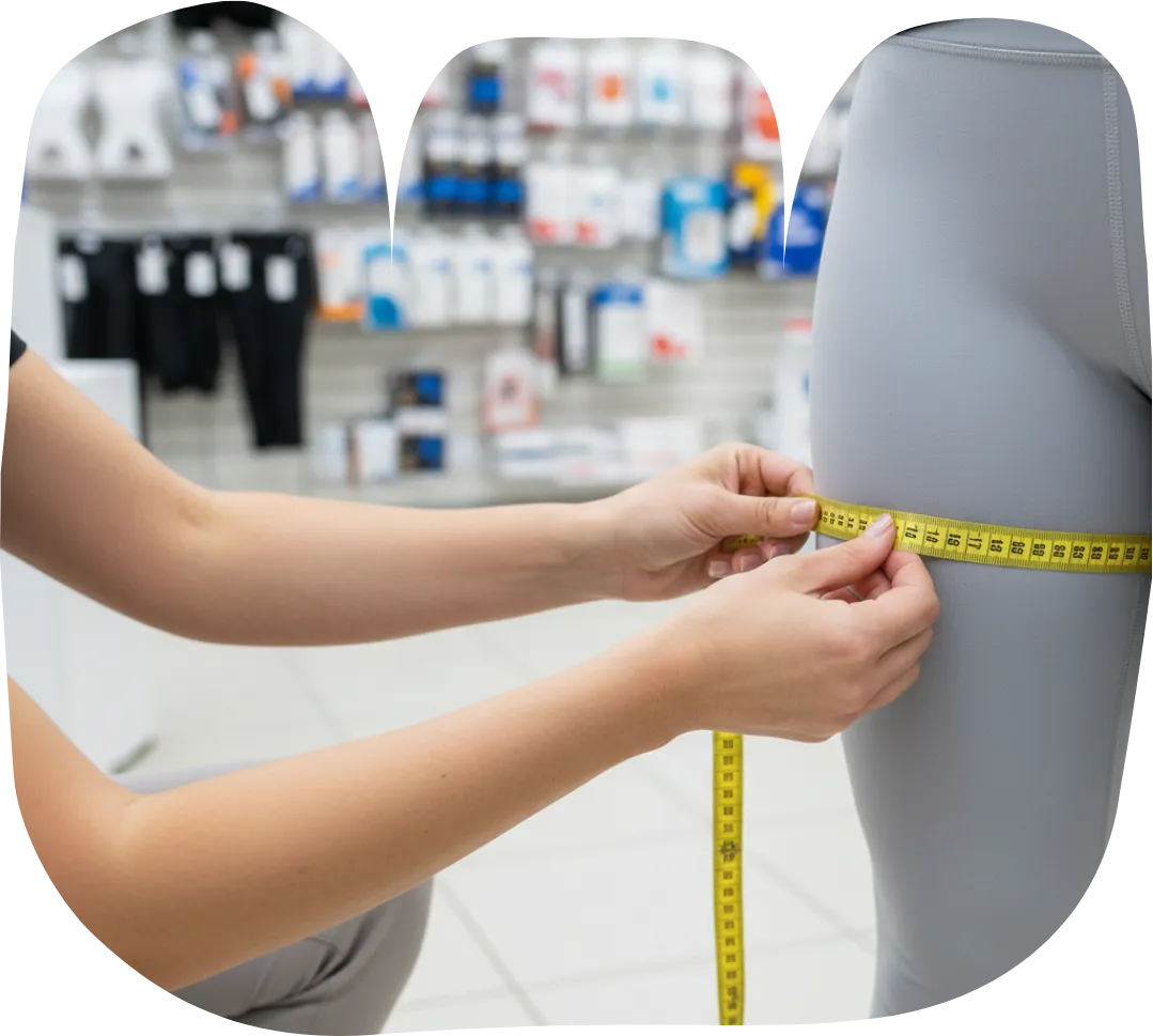 Misurazione professionale gamba per calze elastiche a compressione graduata Barletta Andria Trani